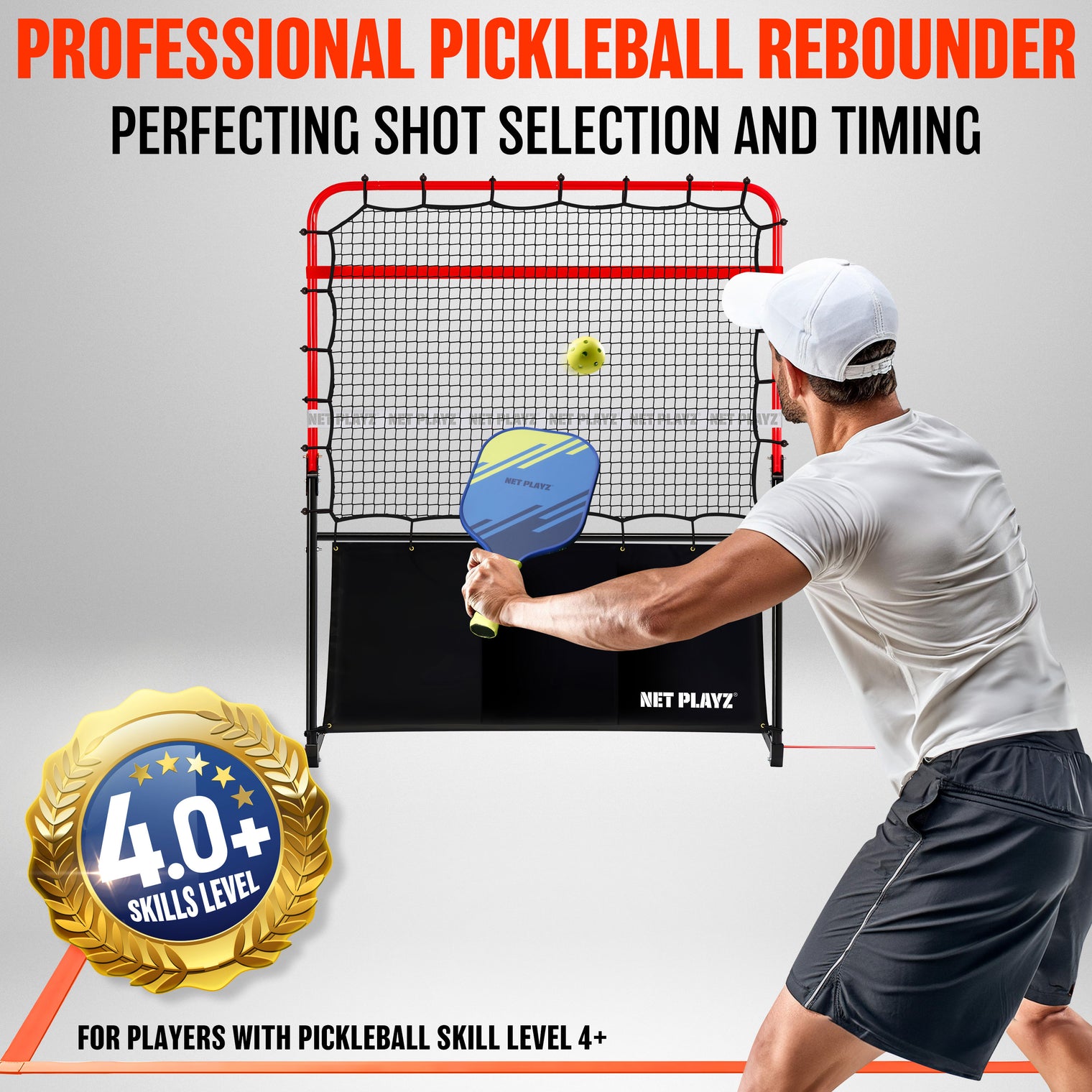 4FT PICKLEBALL REBOUNDER | SMART PLAYZ MINI benefits image 2, NET PLAYZ, NetPlayz, Sports Equipment Supplier, Sports Training Equipment Supplier, sports equipment manufacturers, USA, Canada, tennis training equipment, tennis training device, tennis training accessories, tennis equipment training, tennis practice equipment, tennis equipment for practice, tennis practice accessories, tennis practise equipment, tennis training aids, padel training equipment, pickleball training equipment