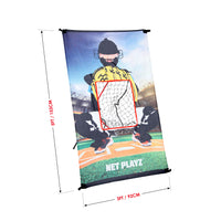 2-IN-1 JUNIOR BASEBALL TRAINING NET | SMART PLAYZ dimensions image, BASEBALL Equipment, NET PLAYZ, NetPlayz, Sports Equipment Supplier, Sports Training Equipment Supplier, sports equipment manufacturers, United States Of America, USA, Canada, Europe, Africa, baseball training equipment, baseball training stuff, batting practice equipment, baseball batting practice equipment, batting practice devices, hitting practice equipment, baseball training aids, baseball practice equipment, baseball training tools