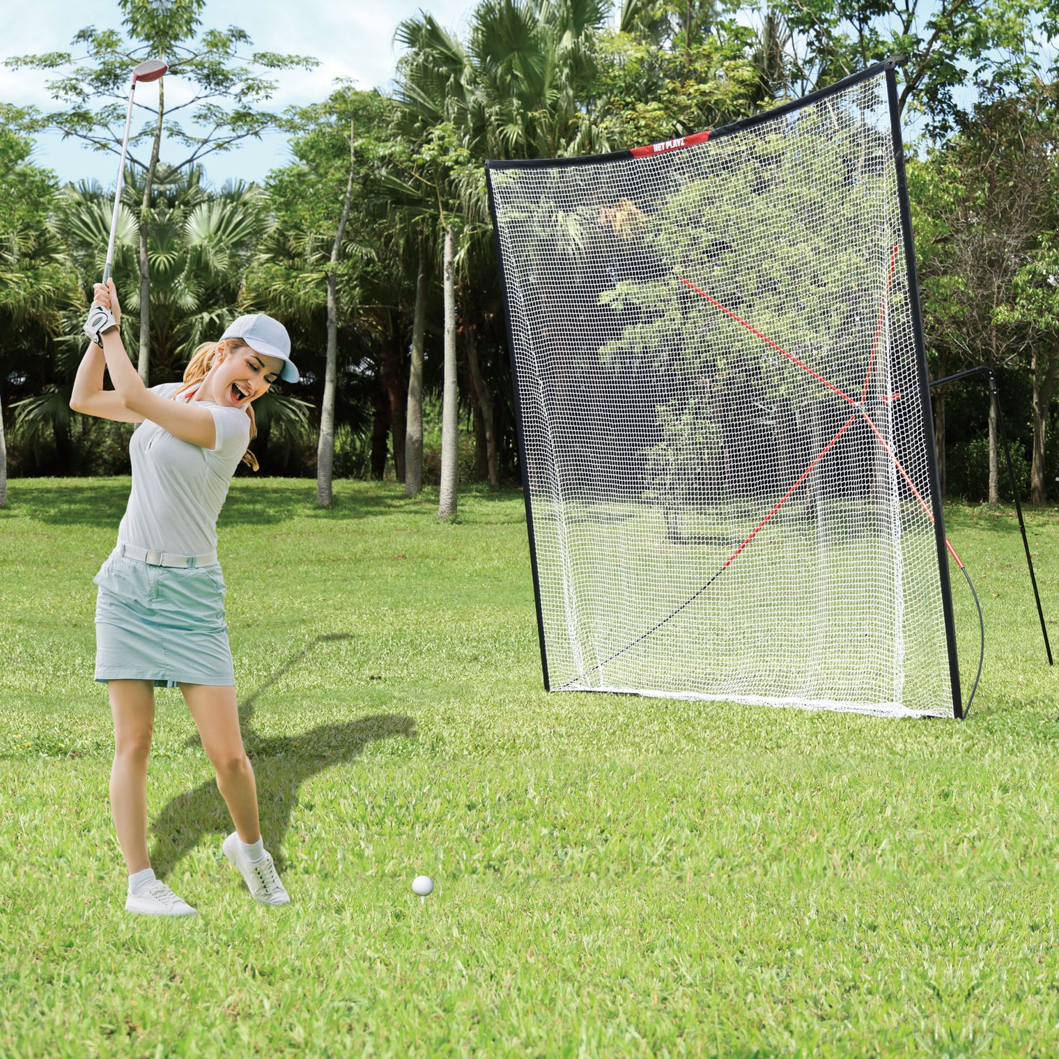 10FT GOLF PRACTICE NET | ADVANCED PLAYZ lifestyle in-use image, NET PLAYZ, NetPlayz, Sports Equipment Supplier, Sports Training Equipment Supplier, sports equipment manufacturers, United States Of America, USA, Canada, Europe, Africa, baseball training equipment, golf training equipment, golf practice equipment, hitting practice equipment, baseball training aids, baseball practice equipment, baseball coaching supplies, golf coaching supplies, golf training aids, golf swing training aids