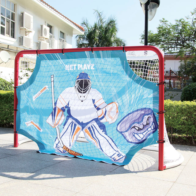 STREET HOCKEY GOAL | SIMPLE PLAYZ lifestyle image, NET PLAYZ, NetPlayz, Sports Equipment Supplier, Sports Training Equipment Supplier, sports equipment manufacturers, United States Of America, USA, Canada, Europe, Africa, hockey store, hockey equipment, hockey training aids, hockey accessories, best hocket training aids, best hockey swing training aids, best hockey swing aids, hockey swing training aids, hockey training equipment